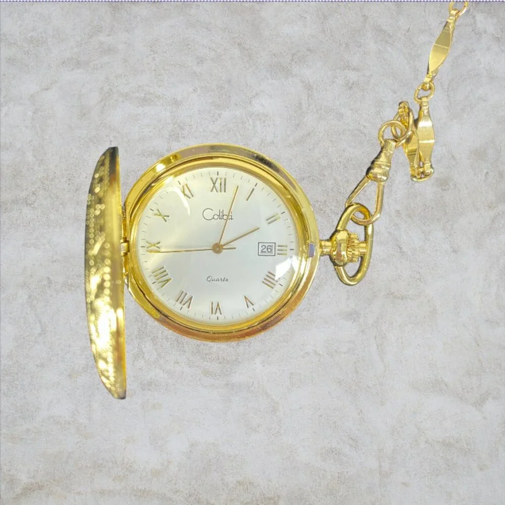 COLIBRI -- Swiss Quartz Pocket Watch/PenKnife, NOT WORKING, Wood Box, Never Used